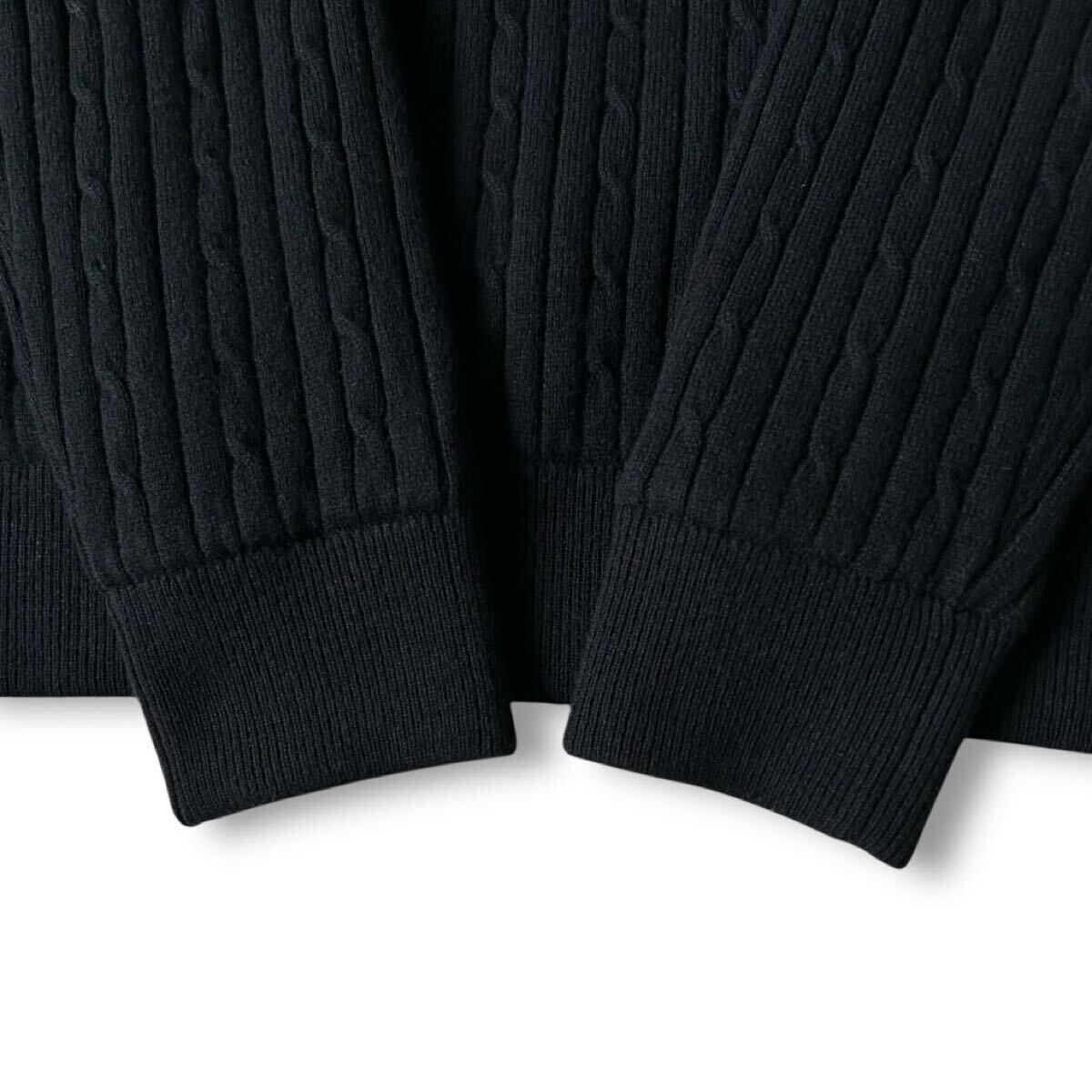 美品 カシミヤ100% 希少L PEARLY GATES 編み込みロゴ ケーブル ニット スニード ジャケット 5 パーリーゲイツ 蓄熱 セーター メンズ ゴルフ_画像5