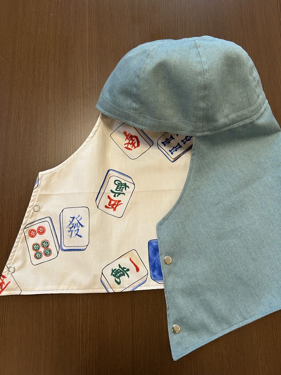 送料無料(追跡番号あり　レターパックライト) 溶接 頭巾 手作り 59㎝　セール価格　カツラギデニム　一点物_画像1