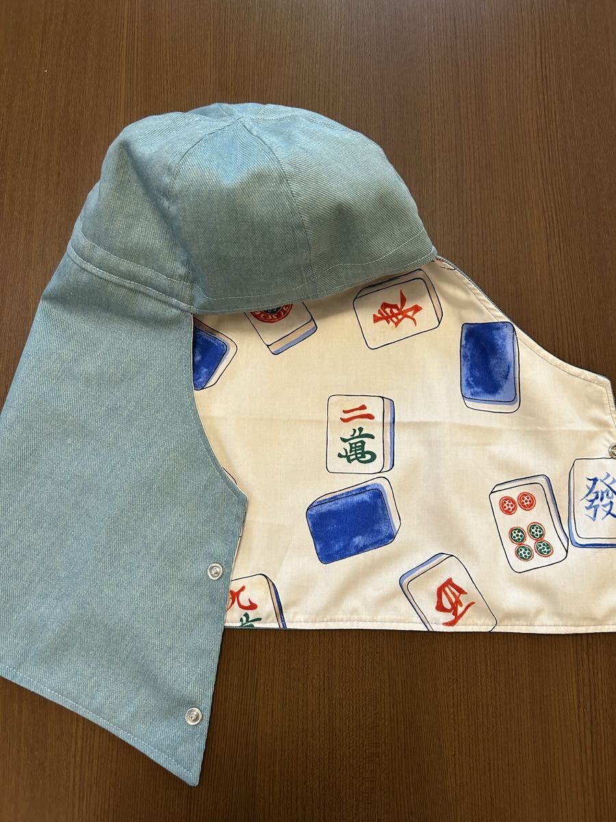 送料無料(追跡番号あり　レターパックライト) 溶接 頭巾 手作り 59㎝　セール価格　カツラギデニム　一点物_画像2