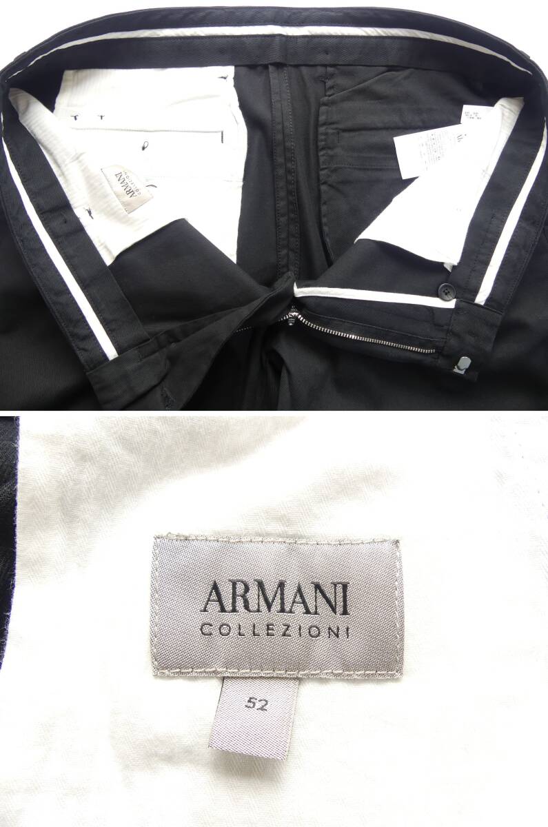 通年物48,000円新品ARMANI COLLEZIONIアルマーニ★万能の定番品。厚手ストレッチツイルのブラックスラックス【54＝40インチ】_画像8