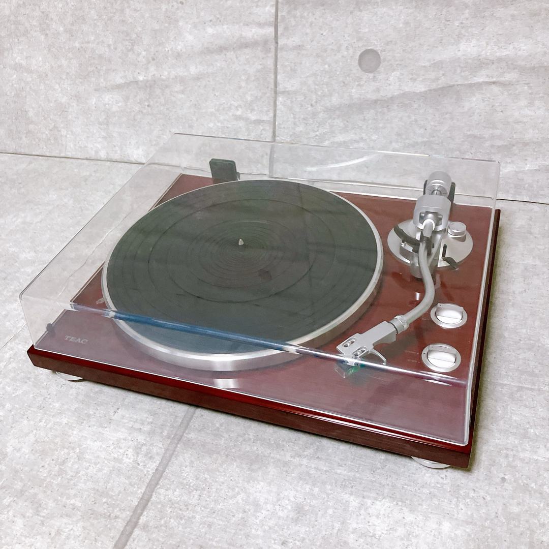 TEAC ティアック アナログ ターンテーブル TN-350 チェリー 木目 レコードプレーヤー オーディオ カートリッジ 美品_画像2