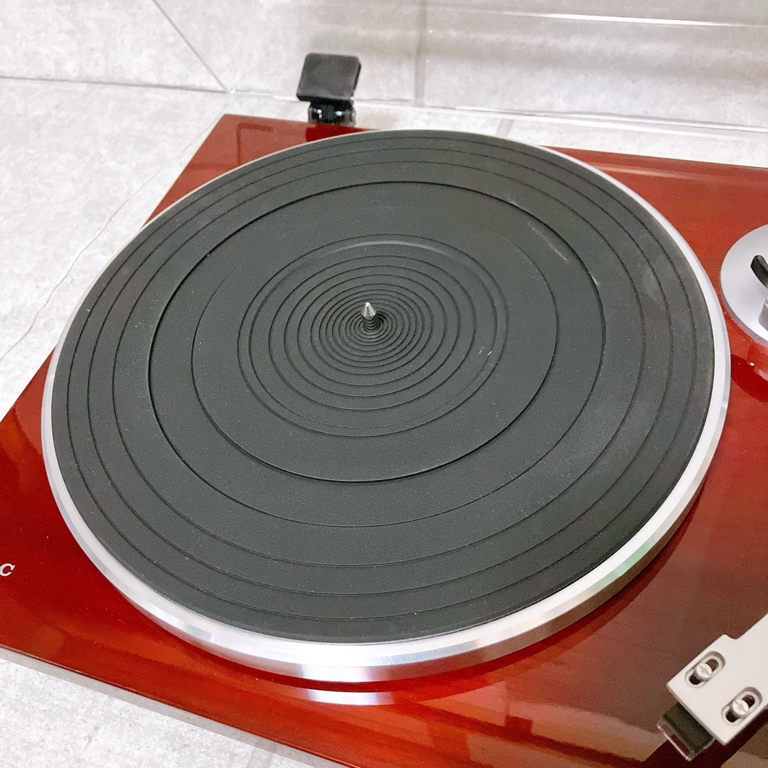 TEAC ティアック アナログ ターンテーブル TN-350 チェリー 木目 レコードプレーヤー オーディオ カートリッジ 美品_画像4
