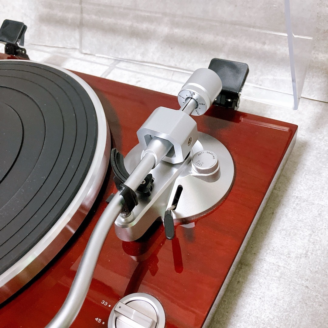 TEAC ティアック アナログ ターンテーブル TN-350 チェリー 木目 レコードプレーヤー オーディオ カートリッジ 美品_画像6