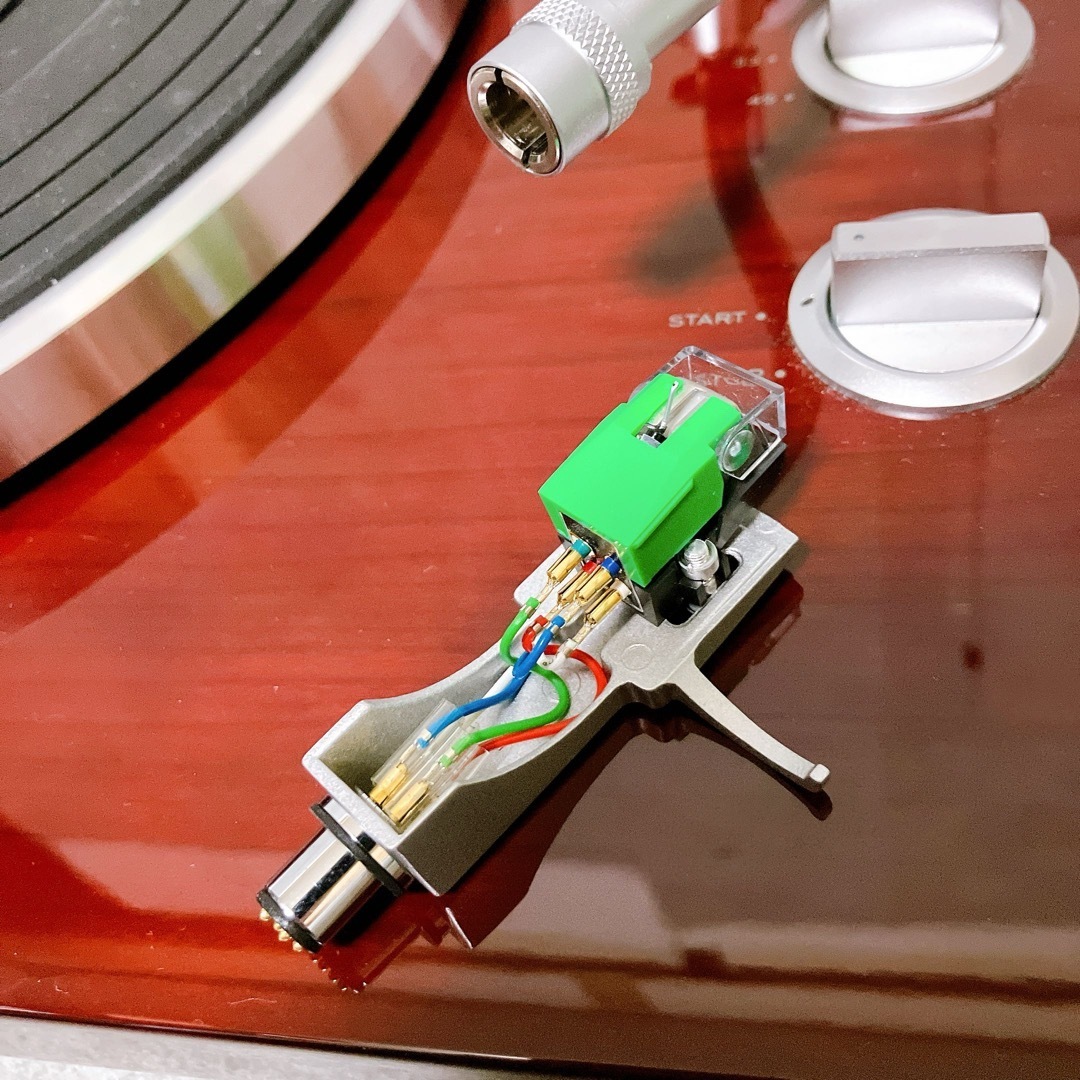 TEAC ティアック アナログ ターンテーブル TN-350 チェリー 木目 レコードプレーヤー オーディオ カートリッジ 美品_画像8