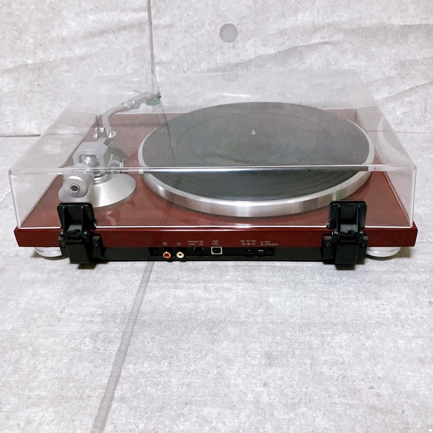 TEAC ティアック アナログ ターンテーブル TN-350 チェリー 木目 レコードプレーヤー オーディオ カートリッジ 美品_画像9