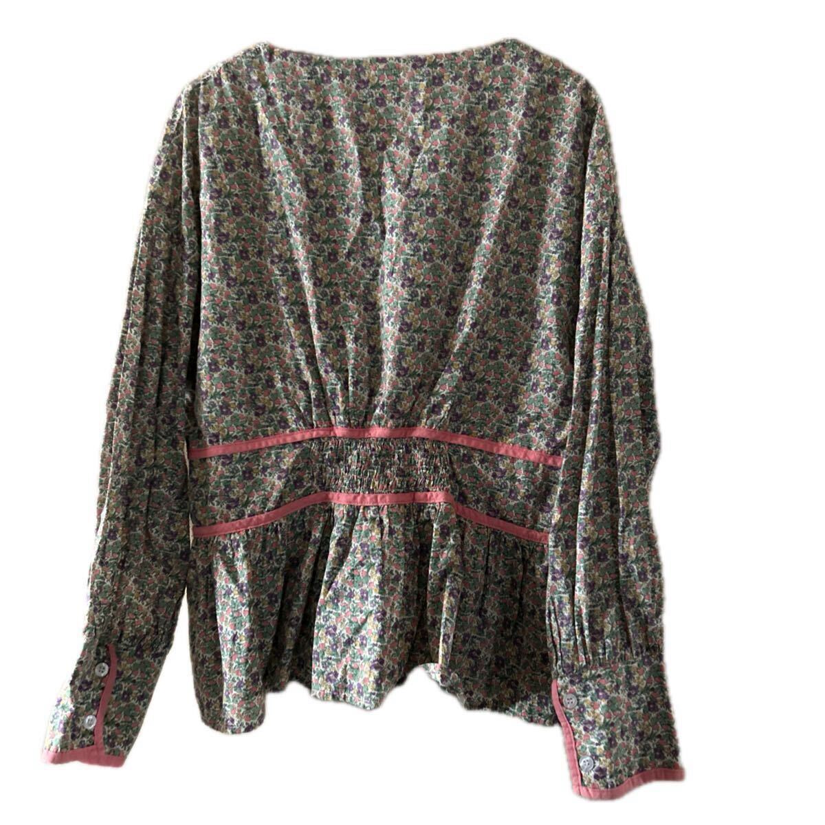 merlot メルロー　花柄 ブラウス　フリーサイズ_画像2