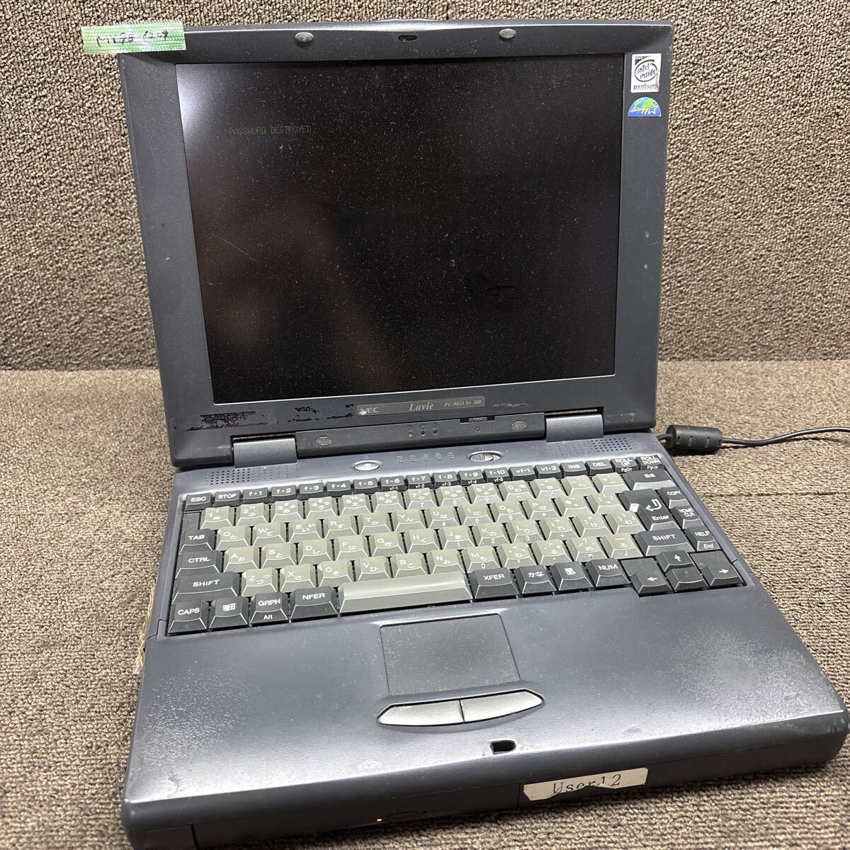 MY98-1229 激安 PC98 ノートブック NEC Lavie PC9821NR300S8TB 起動確認済み ジャンク 同梱可能_画像1
