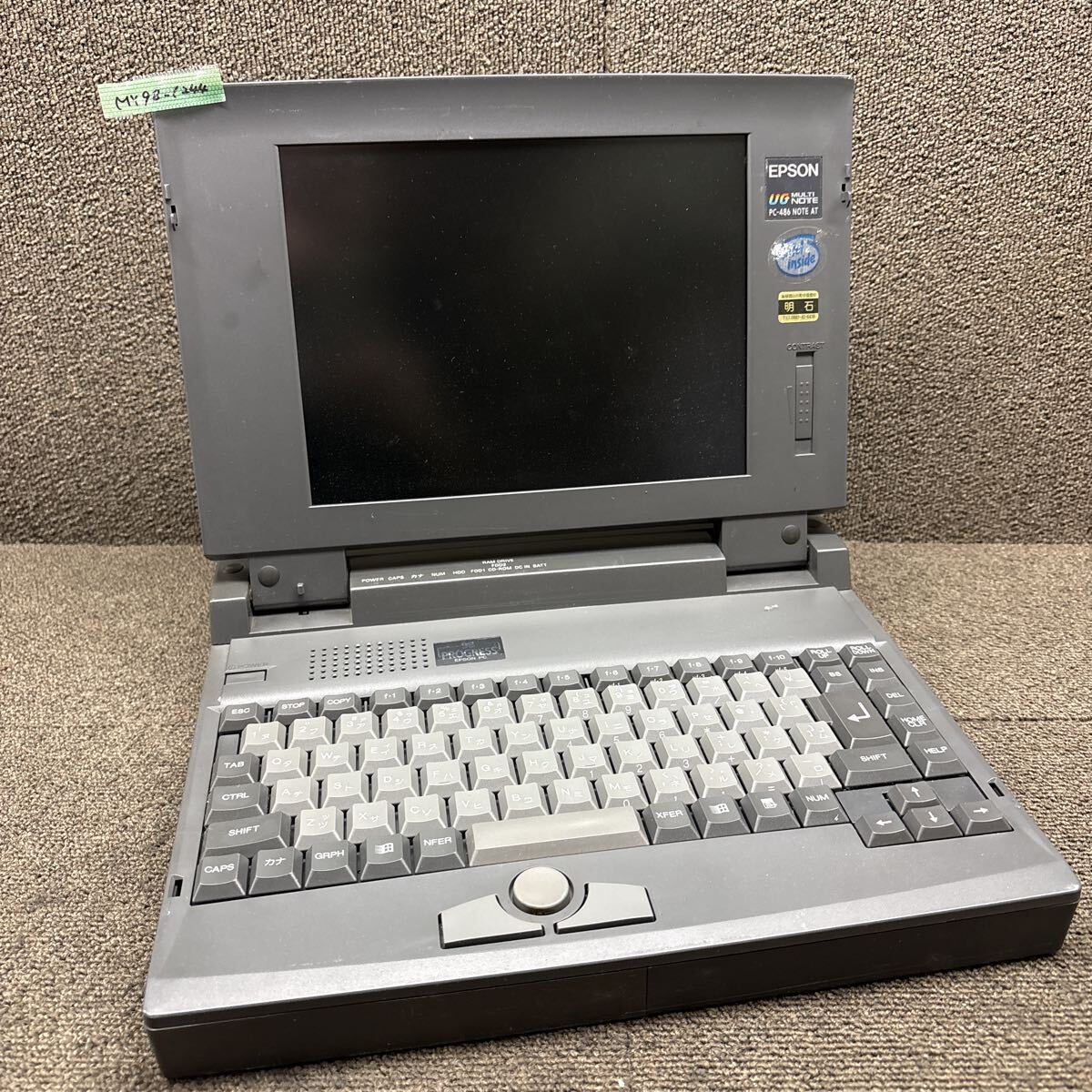 MY98-1244 激安 ノートブック EPSON PC-486NOTE AT-X1JR 486NATX1JR 通電未確認 ジャンク 同梱可能_画像1
