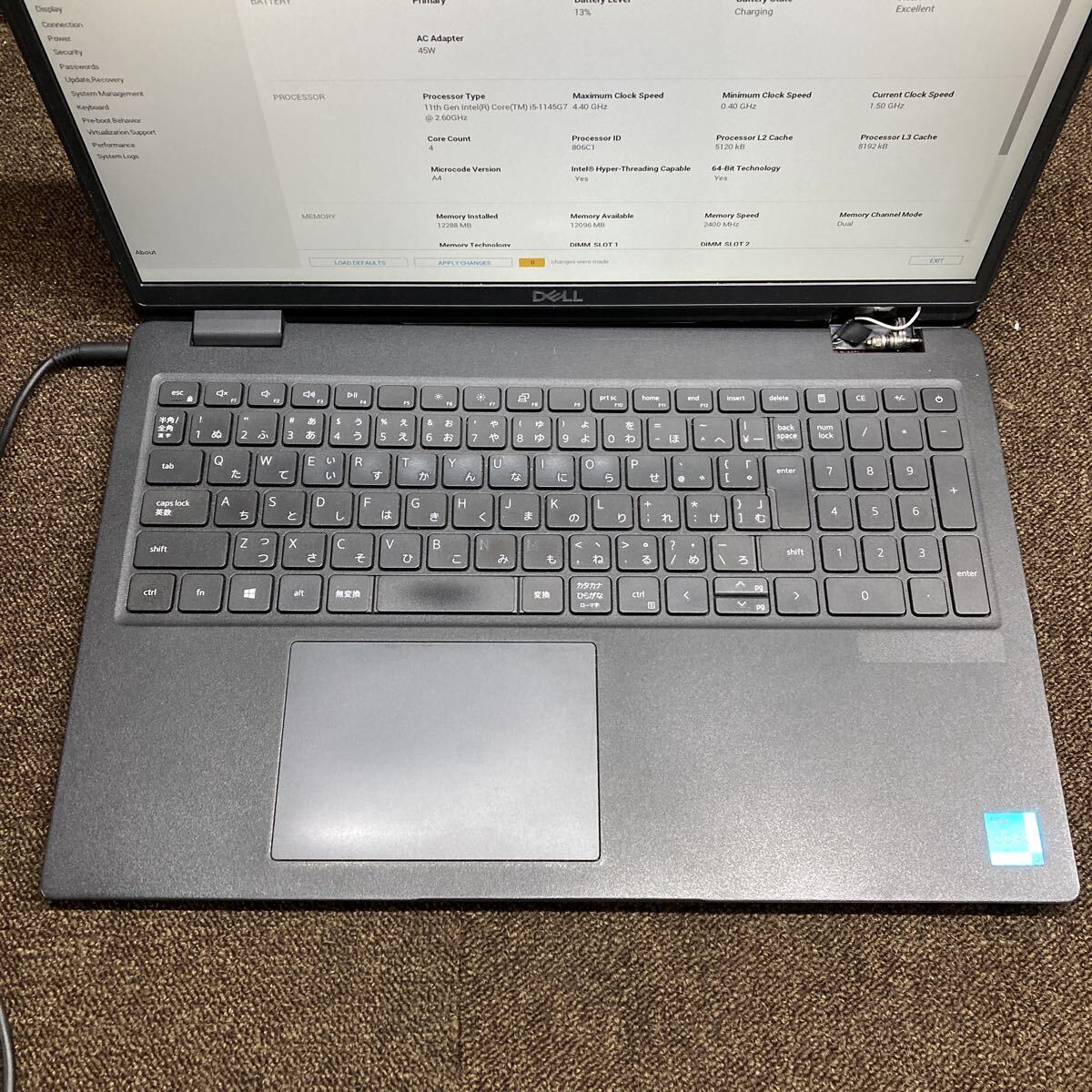 MY11-26 激安 ノートPC DELL Latitude 3520 Core i5 1145G7 2.60GHz BIOS立ち上がり確認済み ジャンク_画像3