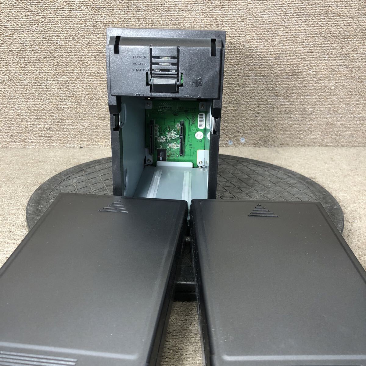 98-2370 激安 PC パーツ HDDケース 2ベイ IO DATA アイオーデータ RHD2-U1.5T ミラーリング対応 通電.電源オン.オフok HDD無し ジャンク_画像6