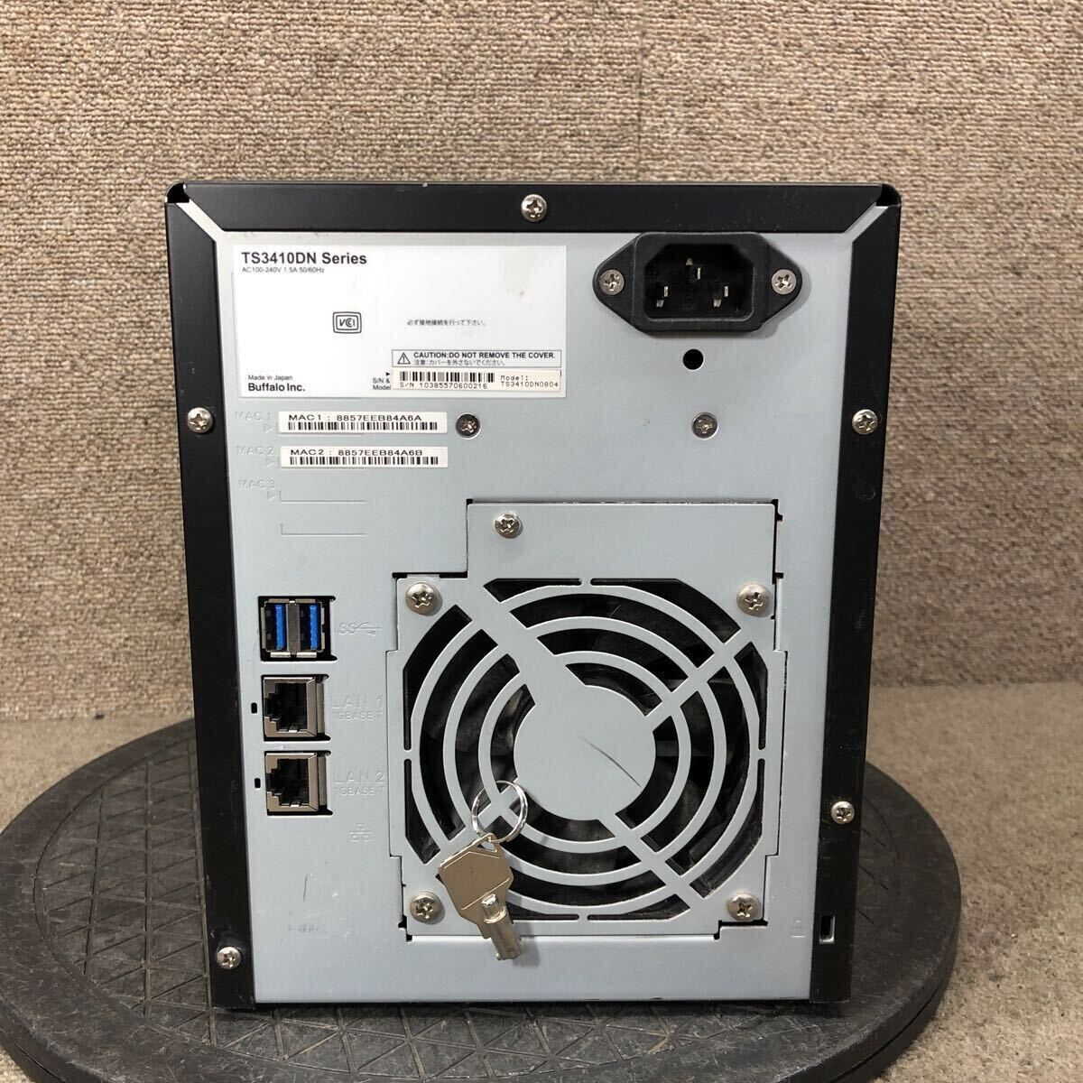 98-2378 激安 PC パーツ HDDケース NAS 法人向けNAS BUFFALO TeraStation TS3410DN0804 通電.電源オン.オフok 鍵付き HDD無し ジャンク_画像7