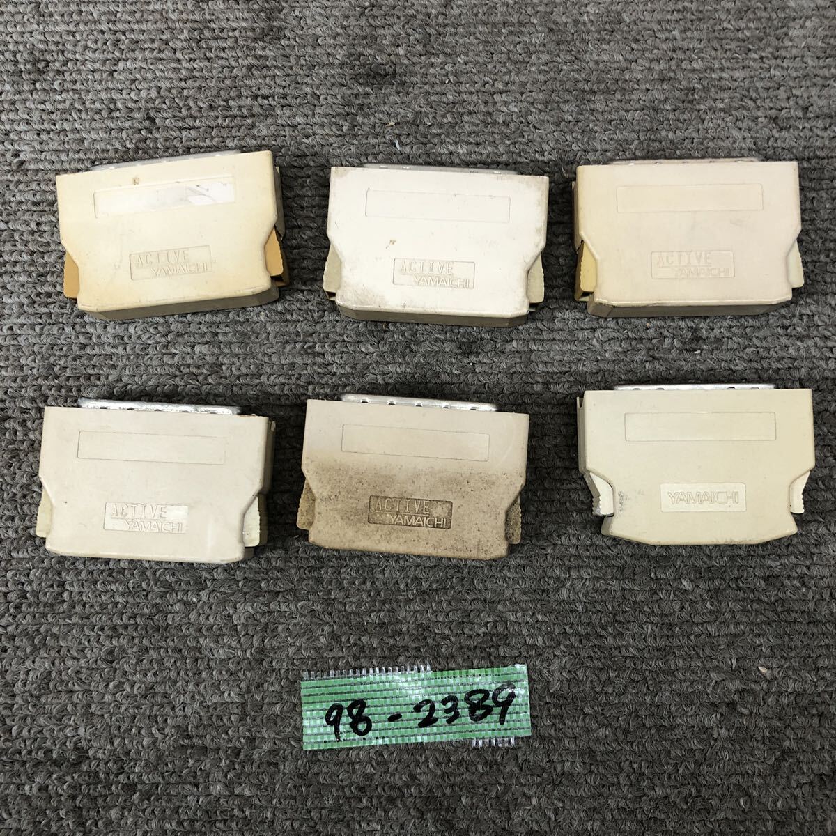 98-2389 激安 レトロPC パーツ YAMAICHI SCSI アクティブターミネータ 終端抵抗 アンフェノールハーフ50pin 6点SET PC-98 動作未確認 junk_画像1