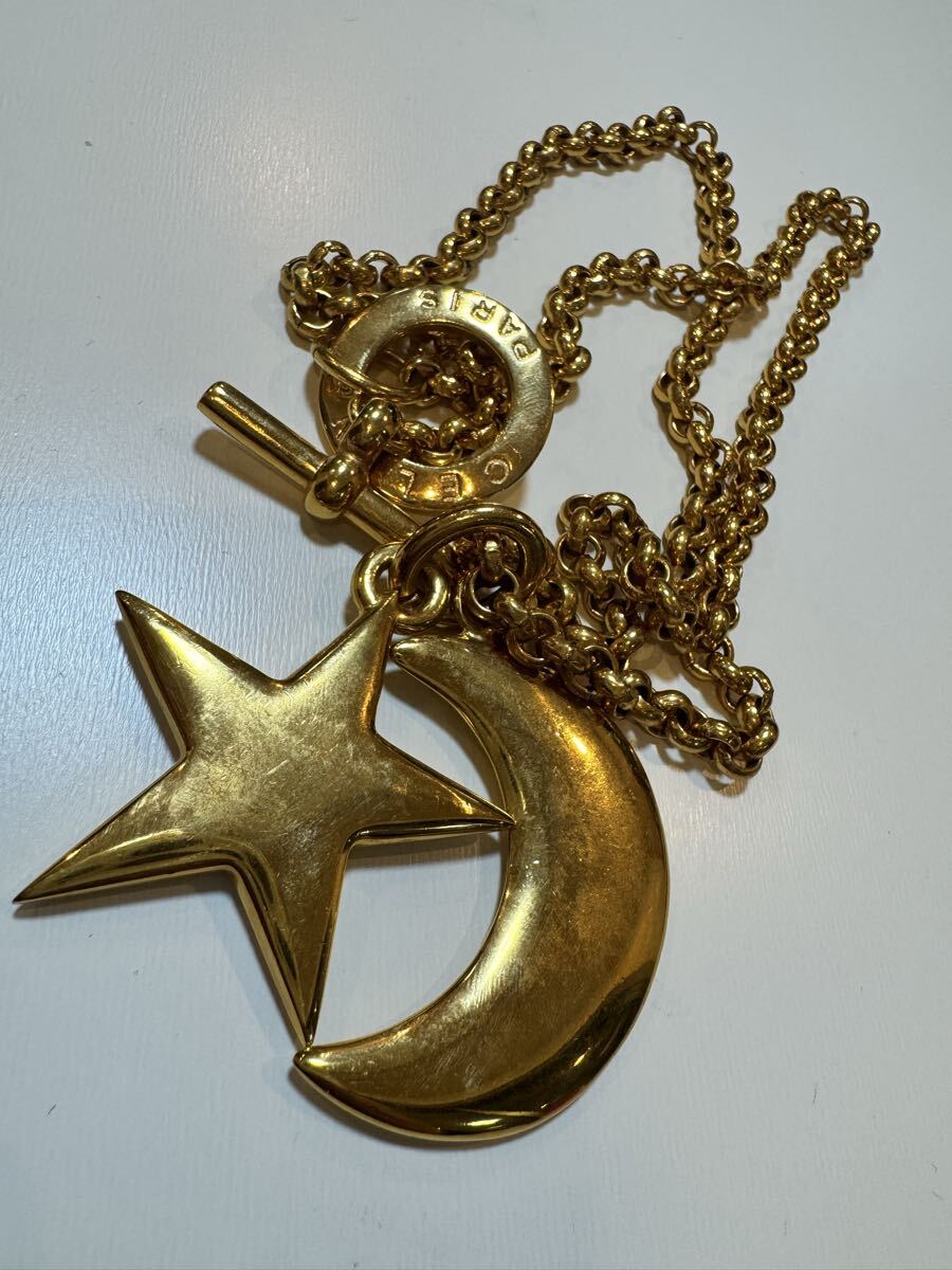 【1円スタート】CELINE セリーヌ ヴィンテージ ネックレス ゴールド スター＆ムーン トグル チャーム MADE IN FRANCE_画像1