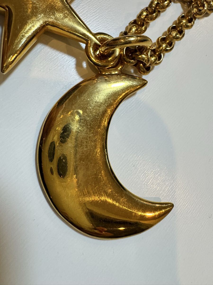 【1円スタート】CELINE セリーヌ ヴィンテージ ネックレス ゴールド スター＆ムーン トグル チャーム MADE IN FRANCE_画像7