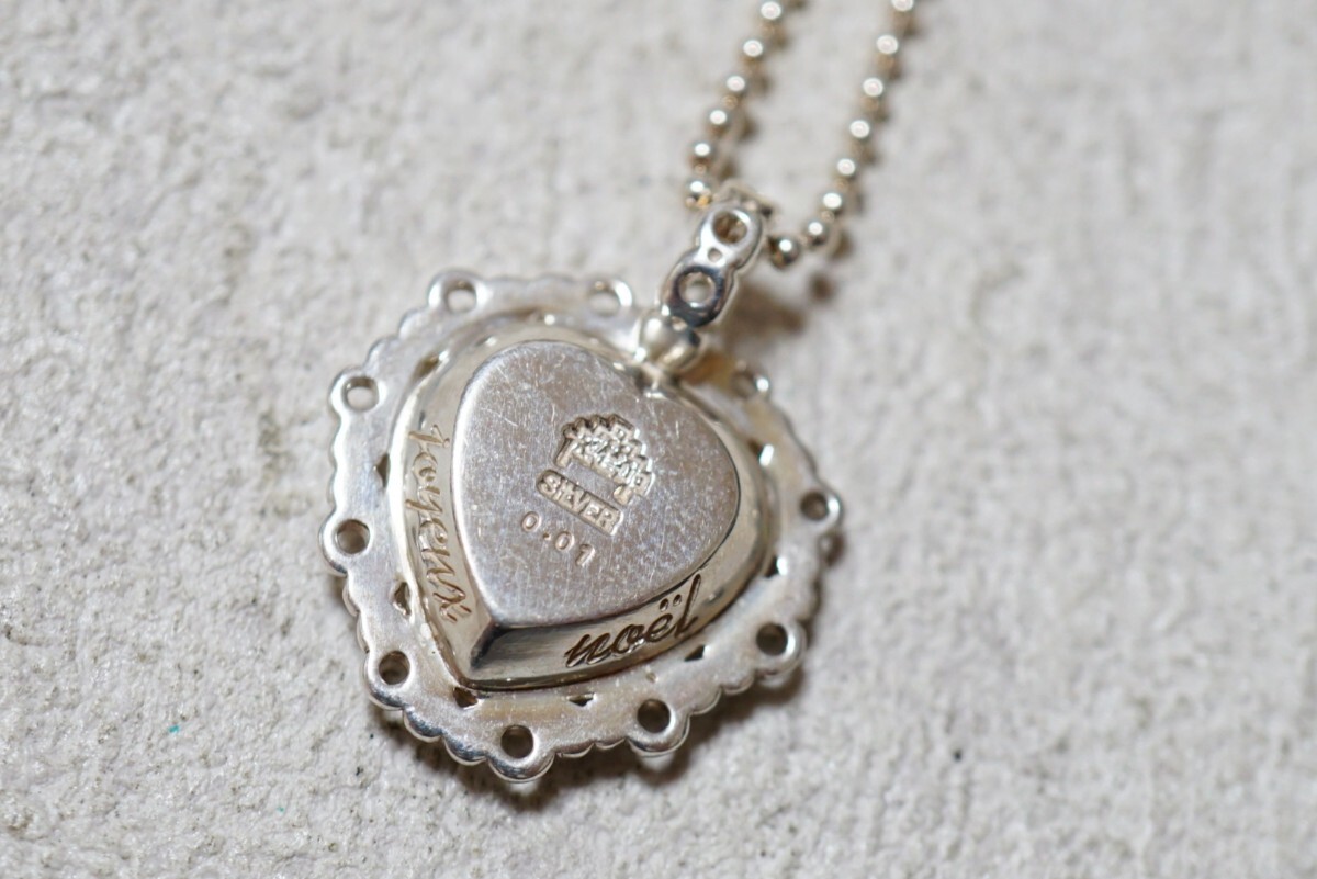 351 天然ダイヤモンド シェル ペンダント ネックレス ヴィンテージ アクセサリー SILVER 925刻印 天然石 宝石 シルバージュエリー 装飾品_画像3