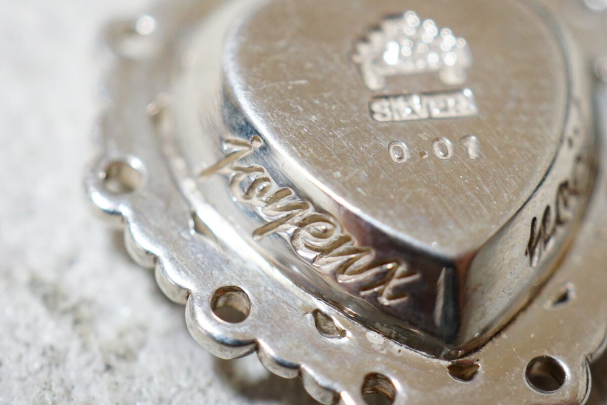 351 天然ダイヤモンド シェル ペンダント ネックレス ヴィンテージ アクセサリー SILVER 925刻印 天然石 宝石 シルバージュエリー 装飾品_画像5