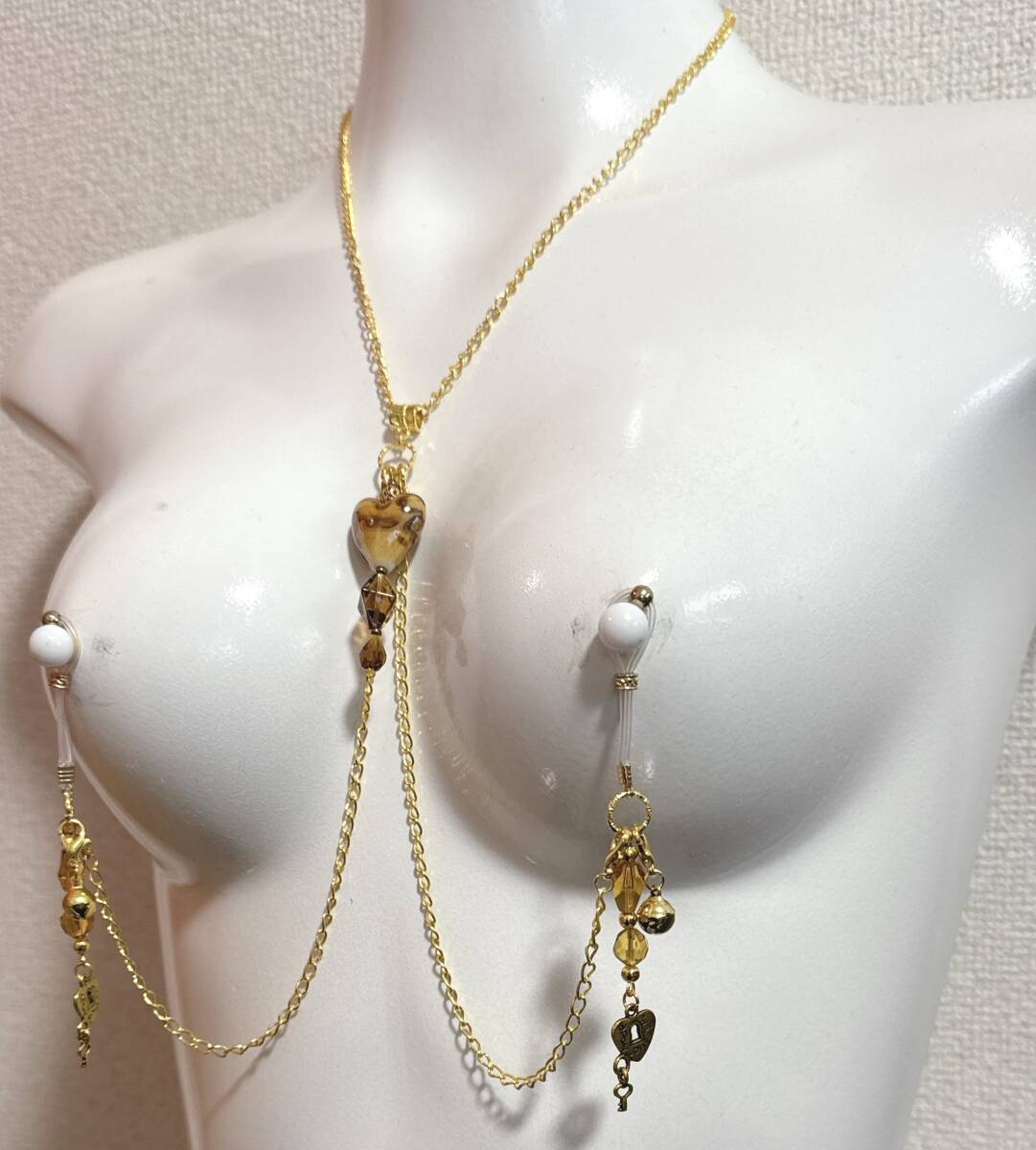 【ハンドメイド】seXyアクセサリ★ネックレス＆ニップルチャーム　GNN050_画像2