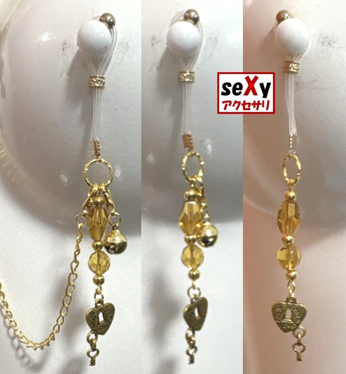 【ハンドメイド】seXyアクセサリ★ネックレス＆ニップルチャーム　GNN050_画像9