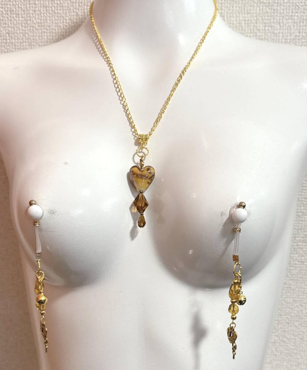 【ハンドメイド】seXyアクセサリ★ネックレス＆ニップルチャーム　GNN050_画像6