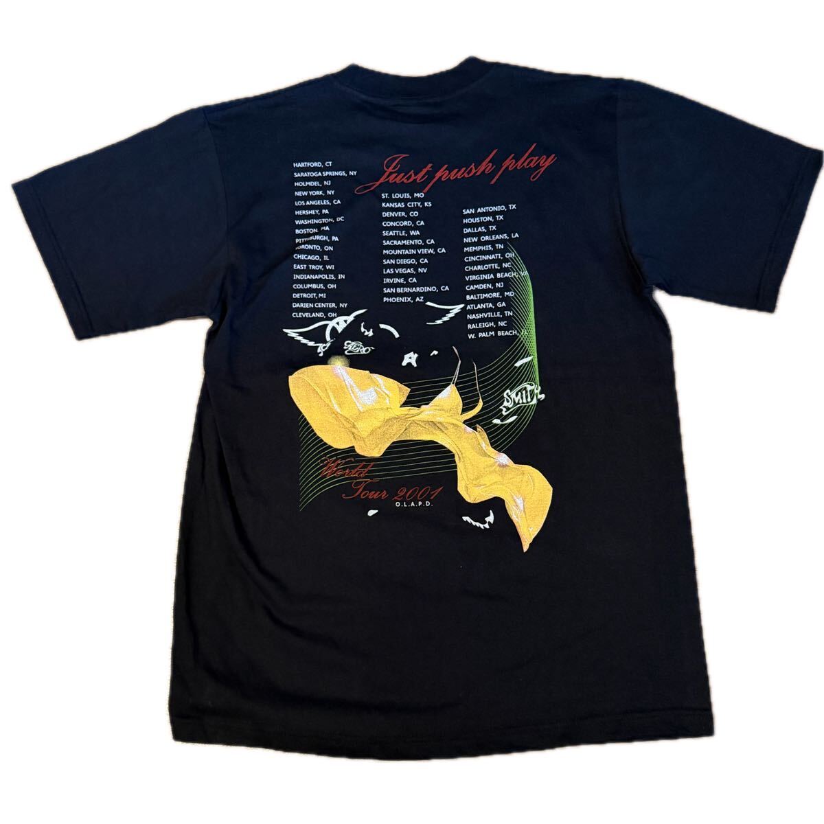 送料無料サイズL★ラスト1点★エアロスミス★JUST PUSH PLAY★空山基Tシャツ黒★GILDAN製★バンドT★AERO SMITH★ギルダン_画像7