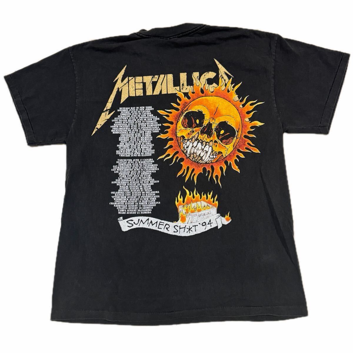 送料無料サイズXL★即決セール★METALLICA★SUMMER SHIT94 Tシャツ黒灰★メタリカ★タトゥー★ヘヴィメタル★スカル★シングルステッチ_画像7