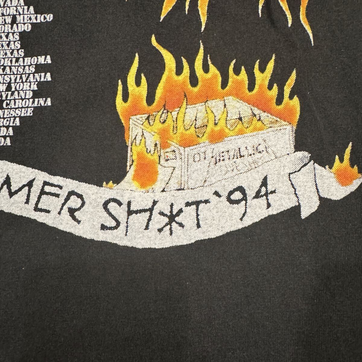 送料無料サイズXL★即決セール★METALLICA★SUMMER SHIT94 Tシャツ黒灰★メタリカ★タトゥー★ヘヴィメタル★スカル★シングルステッチ_画像10
