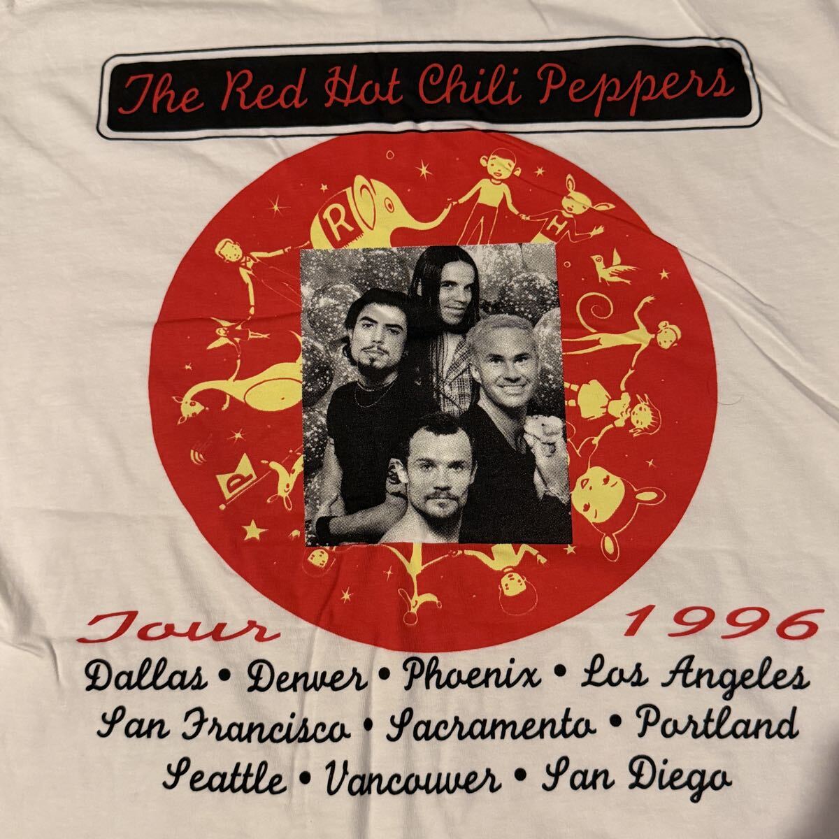 送料無料サイズL★即決セール★レッチリ★希少レア物★95年ツアーTシャツ白★レッドホットチリペッパーズ★one hot minute★バンドT_画像8
