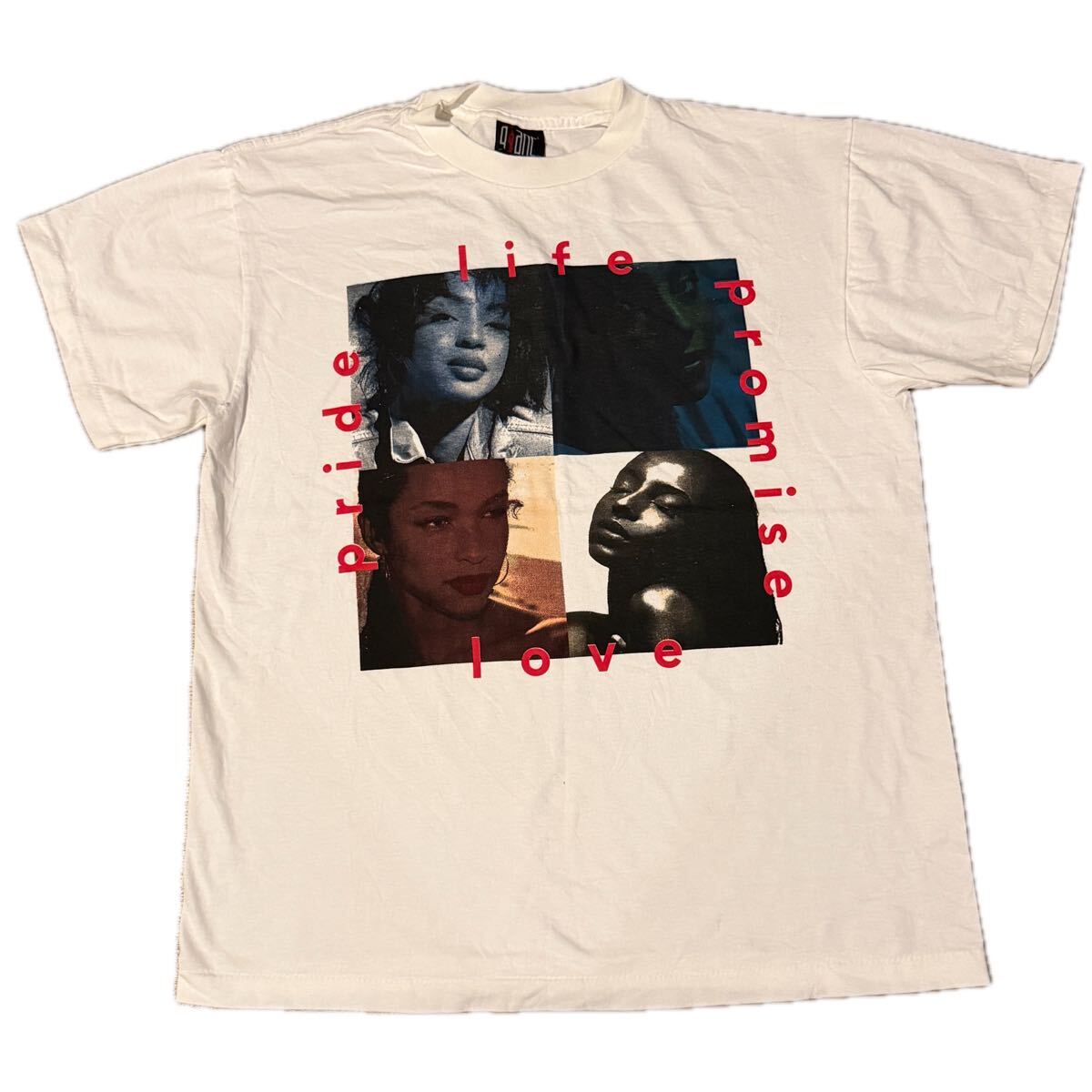 送料無料サイズL★ラスト1点★giant★シャーデー★SADE★SUMMER DELUXE Tシャツ白★シングルステッチ★ジャズR&B★両面プリント_画像1