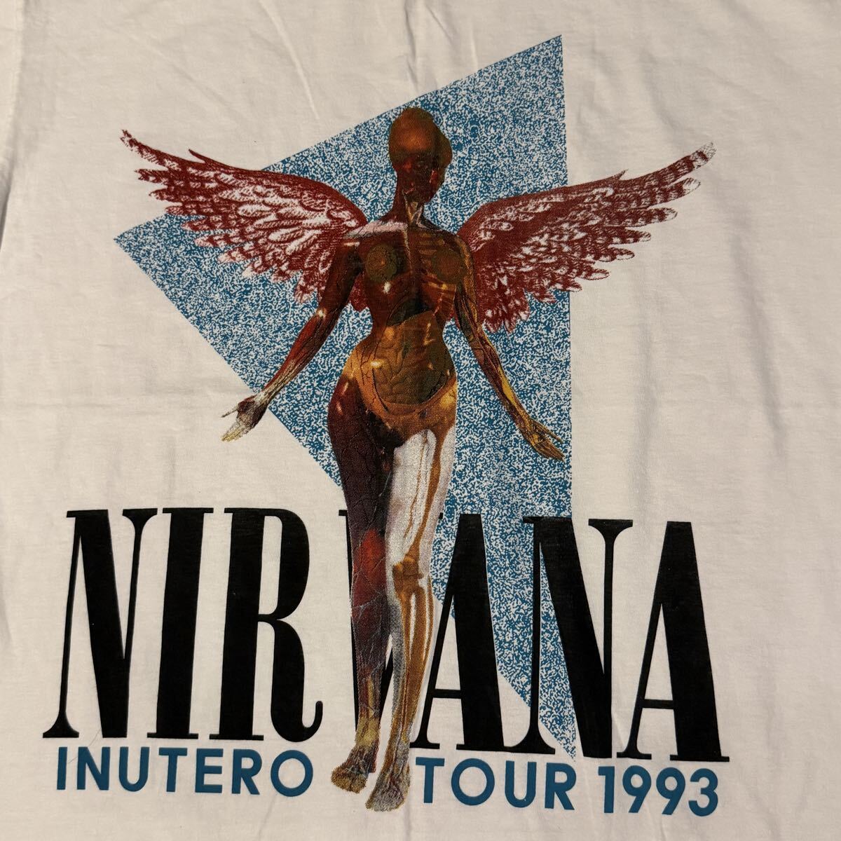 送料無料サイズL★ラスト1点★ニルヴァーナ★93年インユーテロツアーTシャツ白★NIRVANA★IN UTERO★バンドT★シングルステッチ_画像2