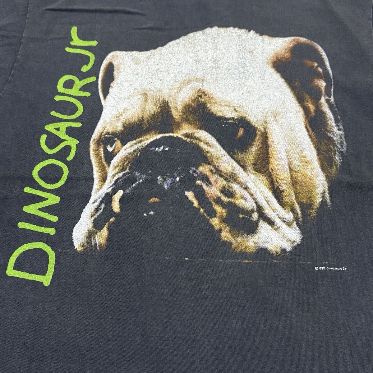 送料無料サイズXL★即決セール★ダイナソーJr★92年ブルドッグTシャツ黒灰★DINOSAURJr★バンドT★シングルステッチ★犬好き★パグ_画像2