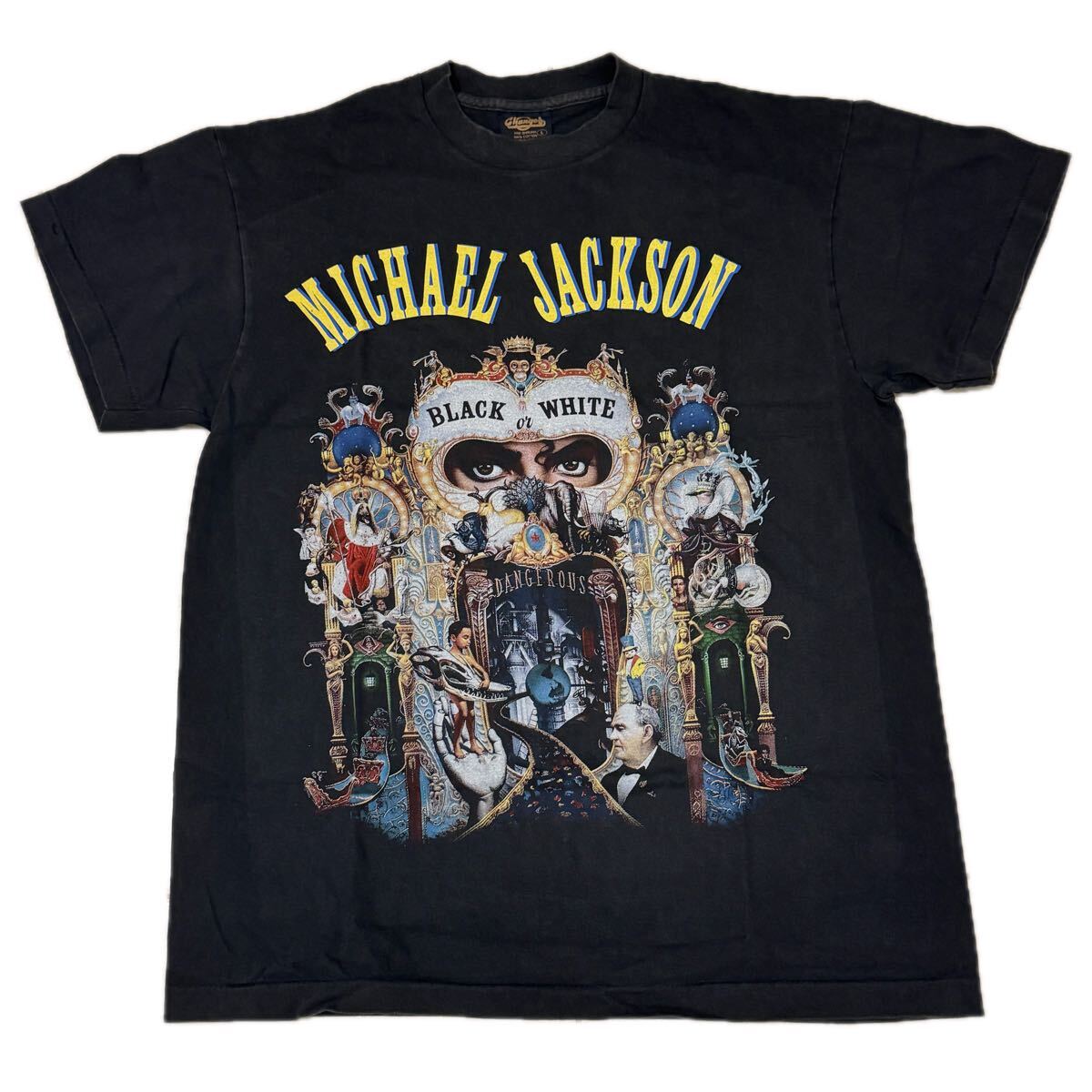 送料無料サイズXL★changes★マイケルジャクソン★BLACKorWHITE★フェードTシャツ黒灰★ MichaelJackson★バンドT★バブルス★ジャクソン5_画像1