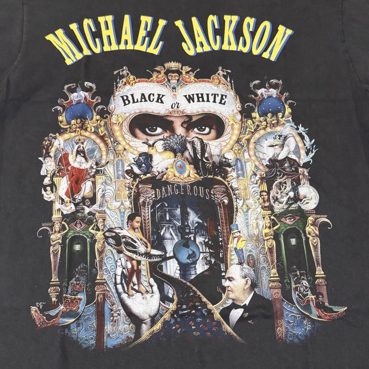 送料無料サイズXL★changes★マイケルジャクソン★BLACKorWHITE★フェードTシャツ黒灰★ MichaelJackson★バンドT★バブルス★ジャクソン5_画像2