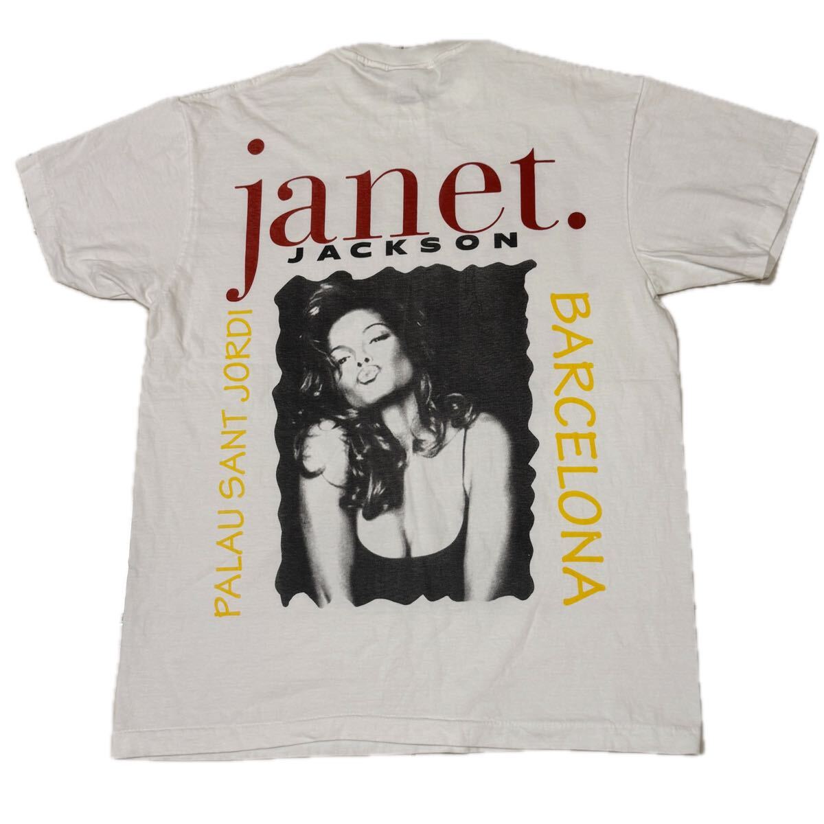 送料無料サイズL★ラスト1点★TULTEX★ジャネット・ジャクソン★バルセロナ公演Tシャツ白★JanetJackson★マイケル★シングルステッチ_画像6