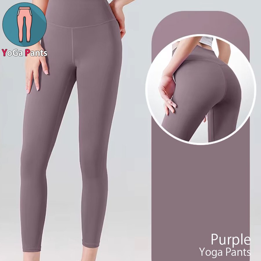 ヨガウェア ボトムス 2XLサイズ 7色展開 ダンス パンツ アンダーウェア フィットネスウェア レギンス 区分N パープル NP-086-2XL-PU_画像2