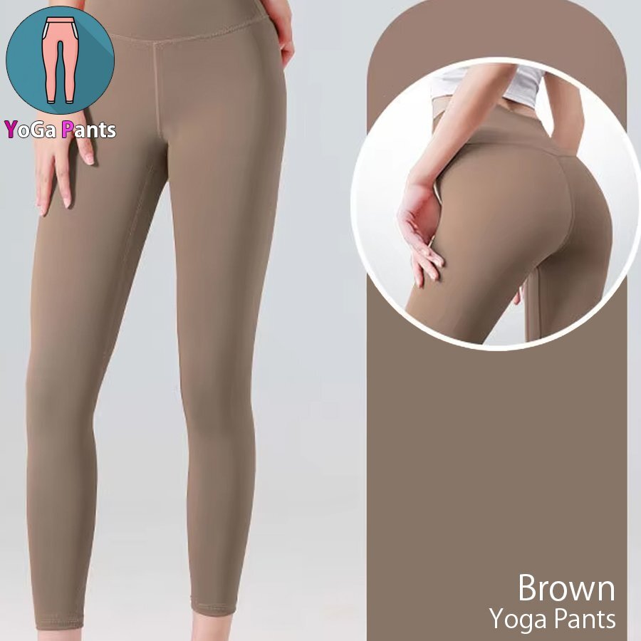 ヨガウェア ボトムス 2XLサイズ 7色展開 ダンス パンツ アンダーウェア フィットネスウェア レギンス 区分N ブラウン NP-086-2XL-BW_画像2