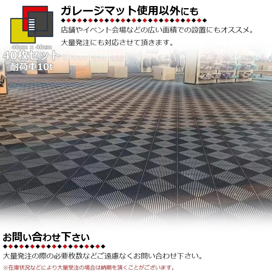 ガレージタイル ガレージマット 40枚セット メッシュ 通気性 ショールーム イベント フロアタイル 区分140S グリーン NP-017-40-GR_画像9