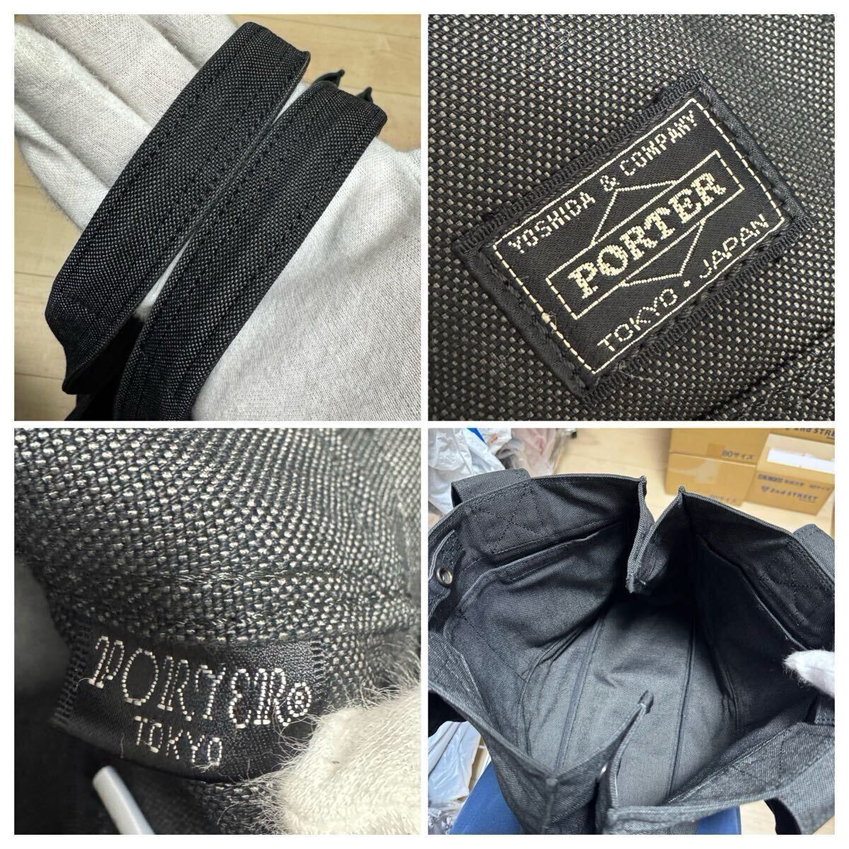 [ как новый ]PORTER Porter дымчатый SMOKY большая сумка (M)592-07630 черный чёрный ручная сумочка 