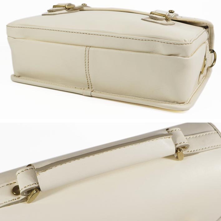 シルバーレイククラブ SILVER LAKE CLUB オイルレザー ショルダーバッグ メンズ アイボリー系 新品 正規品 日本製 定価44,000円 エイジング_画像8