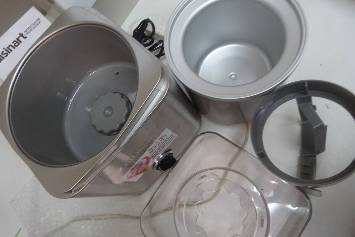 *593) Frozen йогурт & шербет & изготовитель мороженого *Cuisinart (ki Sinar to) 1.9* б/у товар / работа OK/ ощущение б/у текущее состояние товар #100