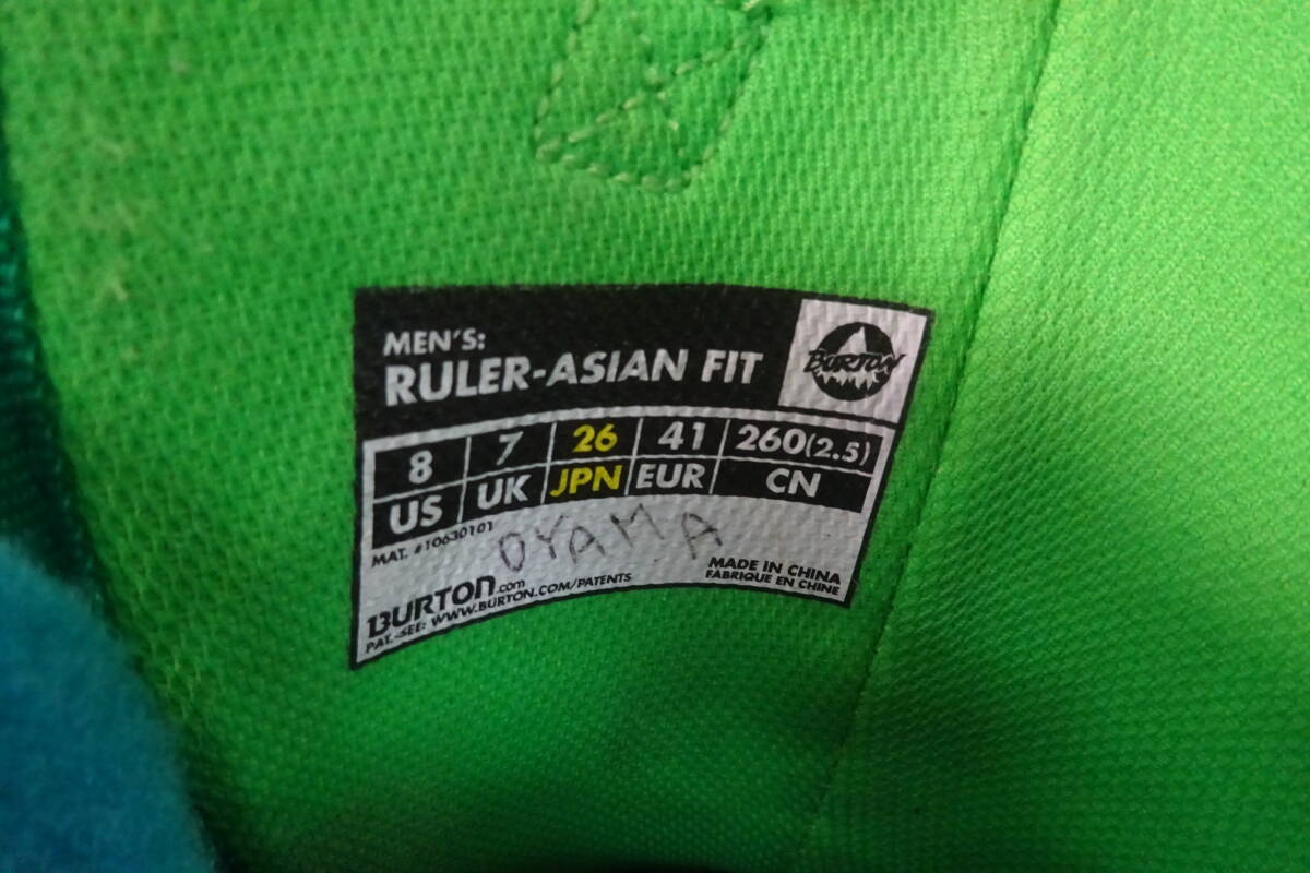 ★2）スノーボードブーツ・Burton バートン「Ruler」サイズ-26.0㎝　クイックシューレース式　※中古/キズ長期保管ジャンク品■100_画像10