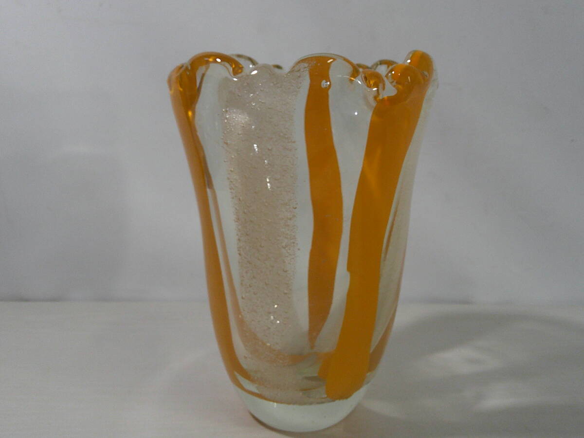 ◆②ガラス花瓶　直径約13ｃｍ×23ｃｍ※現状品■６０_画像3