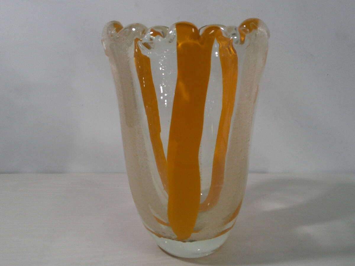 ◆②ガラス花瓶　直径約13ｃｍ×23ｃｍ※現状品■６０_画像5