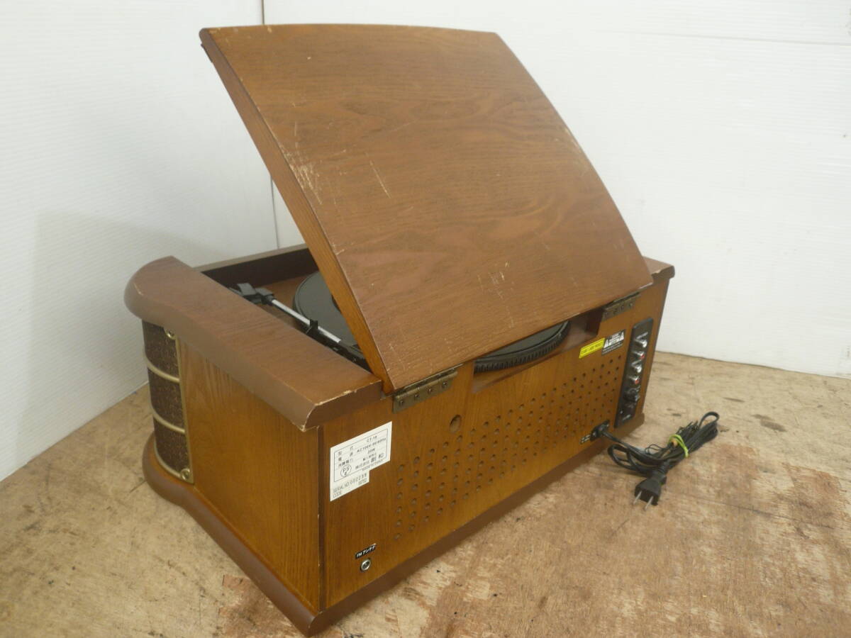 ♪創和 SOWA 卓上型 レコードプレーヤー AM/FMラジオ LT-10 スピーカー内蔵 送料は説明欄※ジャンク品扱い ■120_画像4