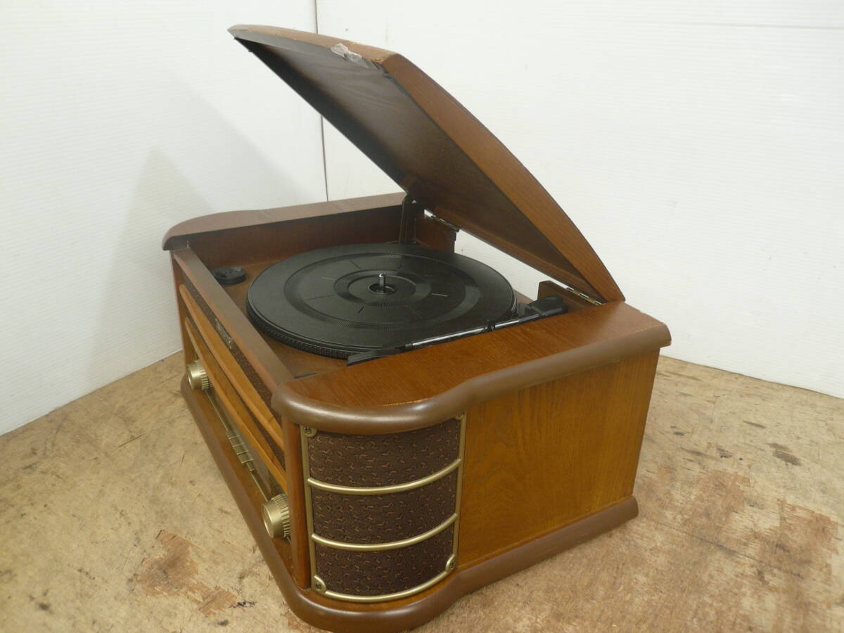 ♪創和 SOWA 卓上型 レコードプレーヤー AM/FMラジオ LT-10 スピーカー内蔵 送料は説明欄※ジャンク品扱い ■120_画像3