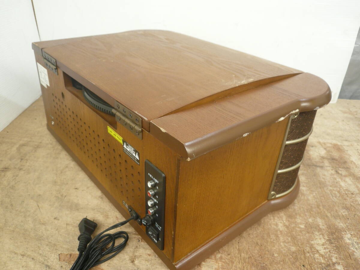 ♪創和 SOWA 卓上型 レコードプレーヤー AM/FMラジオ LT-10 スピーカー内蔵 送料は説明欄※ジャンク品扱い ■120_画像5