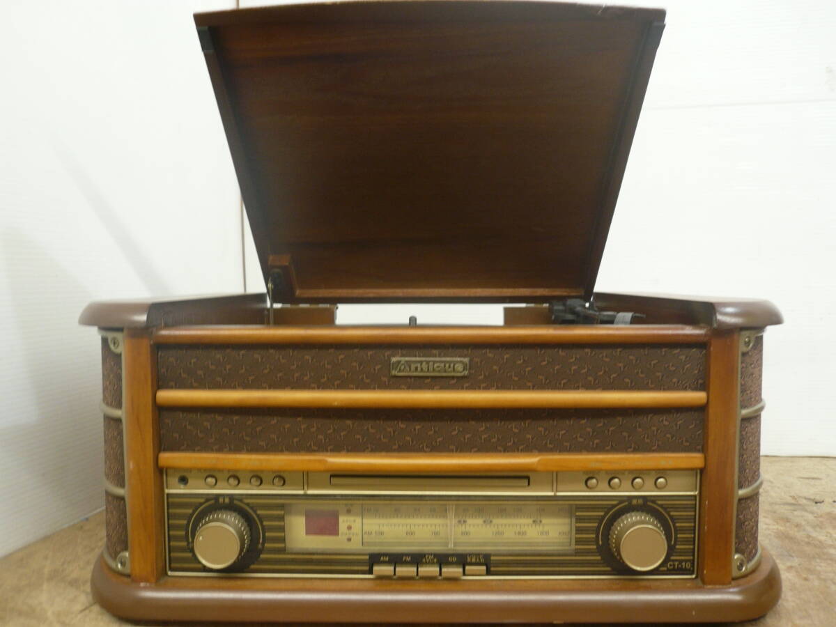 ♪創和 SOWA 卓上型 レコードプレーヤー AM/FMラジオ LT-10 スピーカー内蔵 送料は説明欄※ジャンク品扱い ■120_画像2
