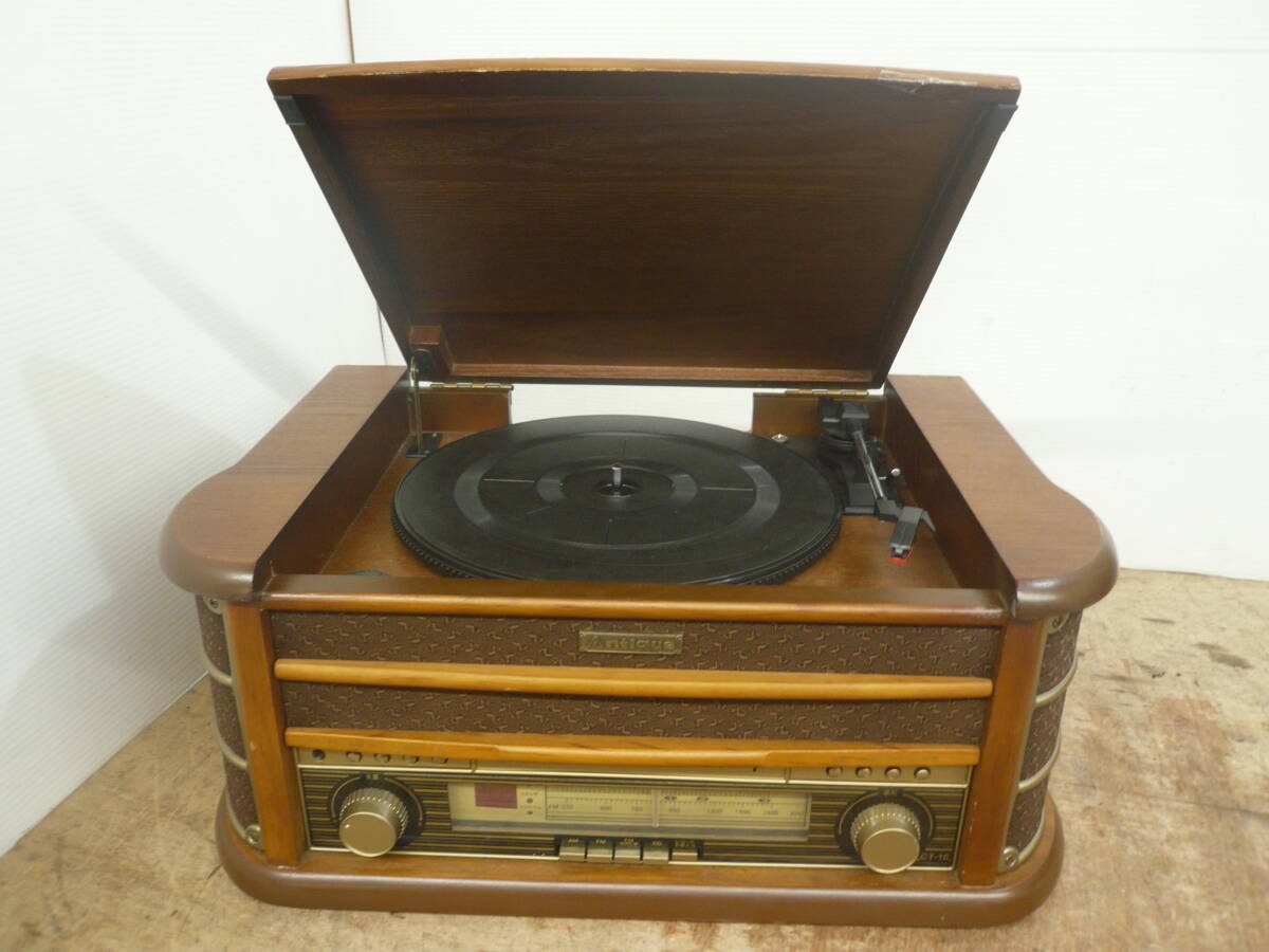 ♪創和 SOWA 卓上型 レコードプレーヤー AM/FMラジオ LT-10 スピーカー内蔵 送料は説明欄※ジャンク品扱い ■120_画像1
