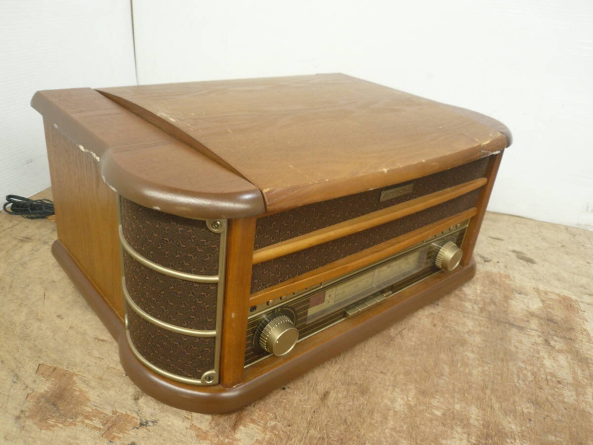♪創和 SOWA 卓上型 レコードプレーヤー AM/FMラジオ LT-10 スピーカー内蔵 送料は説明欄※ジャンク品扱い ■120_画像6