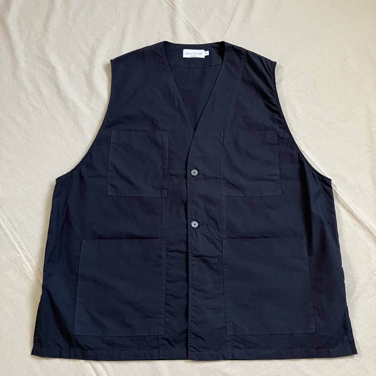 【MANUAL ALPHABET マニュアルアルファベット Overdyed Typewriter Fatigue Vest ファティーグベスト size 2】_画像1