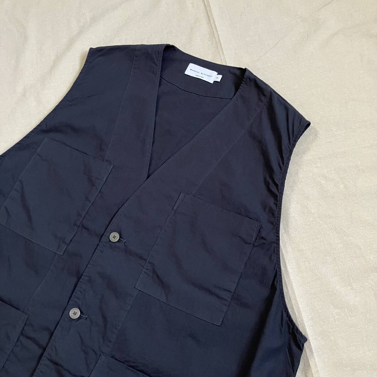 【MANUAL ALPHABET マニュアルアルファベット Overdyed Typewriter Fatigue Vest ファティーグベスト size 2】_画像3